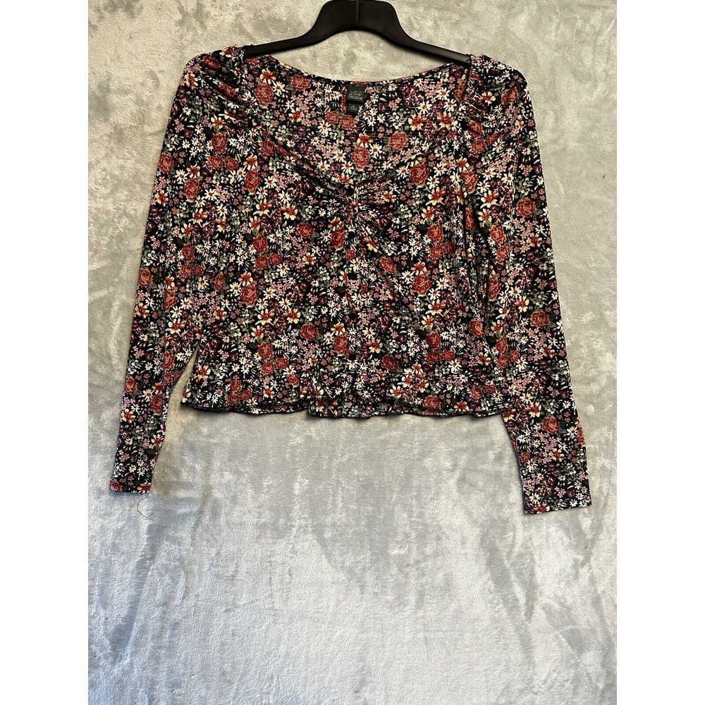 Wild Fable Women's Floral Print Long Sleeve Blouse - size XL Friends 90s